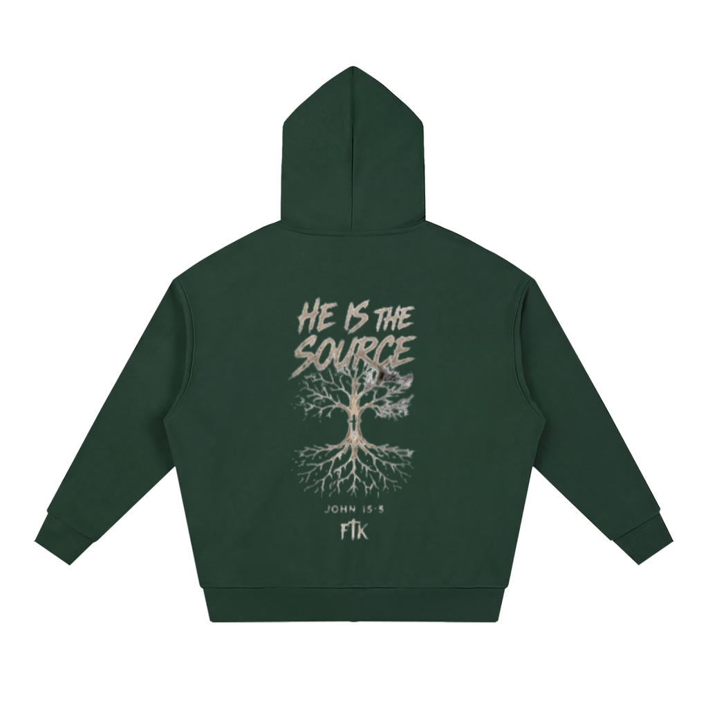 Connected Through Christ Dark Green Zip-up Hoodie
