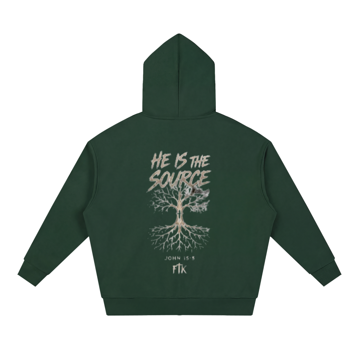 Connected Through Christ Dark Green Zip-up Hoodie