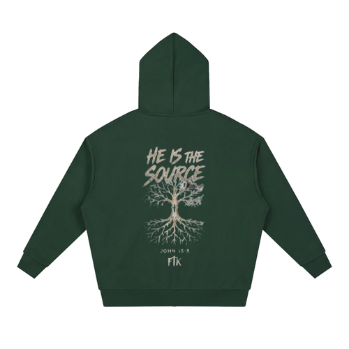 Connected Through Christ Dark Green Zip-up Hoodie