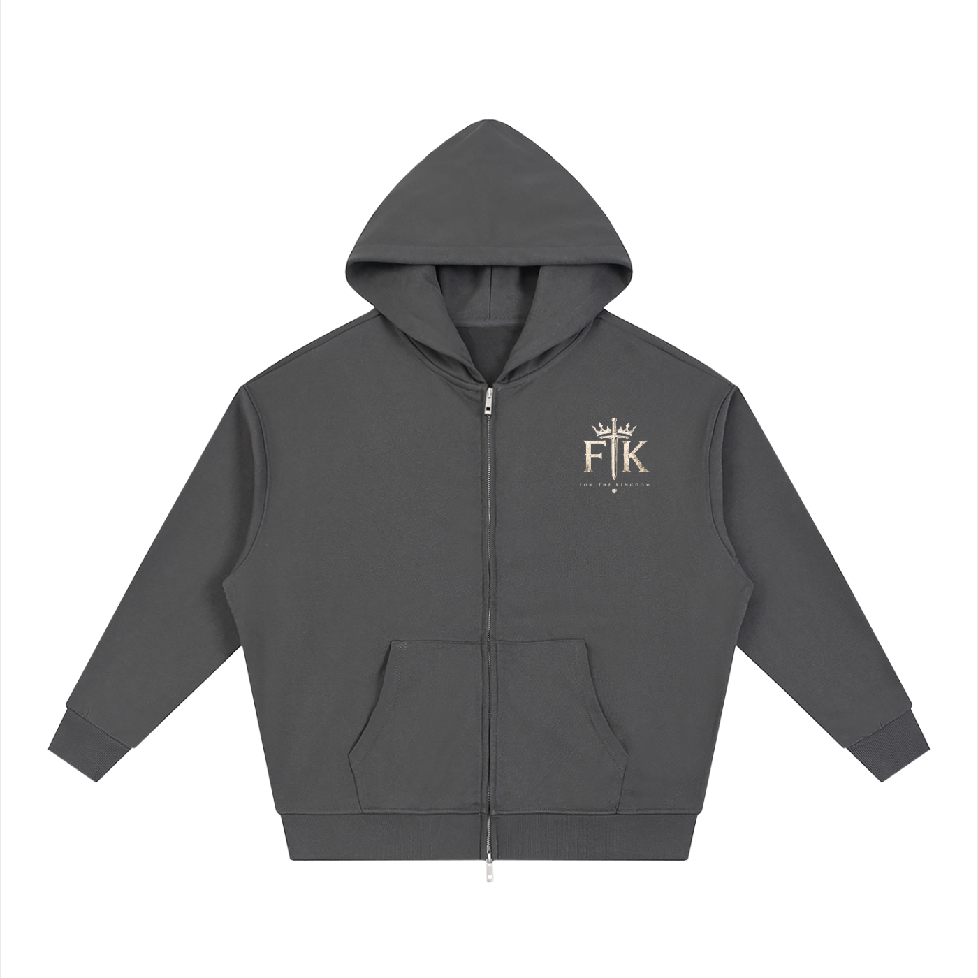 Connected Through Christ Dark Gray Zip-up Hoodie